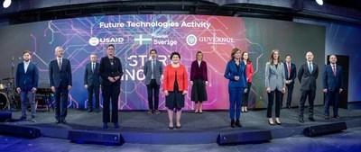 Future Technologies Launch Event, protocol picture of high-level attendees and speakers, including Prime Minister Natalia Gavrilita and USAID Administrator Samantha Power