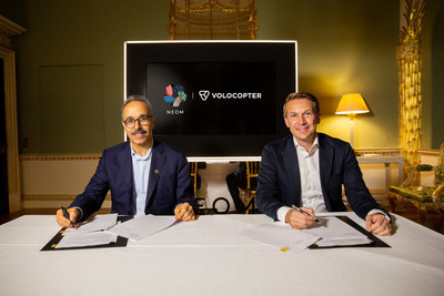 Left to Right: Nadhmi Al-Nasr, Chief Executive Officer NEOM, and Christian Bauer, Chief Commercial Officer Volocopter