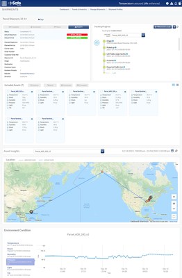 Vista a modo de ejemplo de un envío de paquetería de CSafe Global en la plataforma de visibilidad de envíos de la empresa. (PRNewsfoto/CSafe Global)